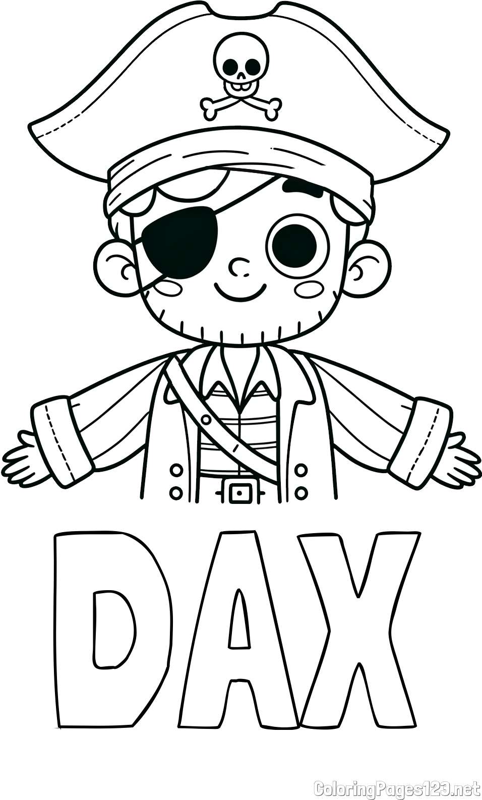 DAX Coloring Page and Happy Pirate Coloring Page