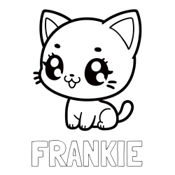 Online Created Coloring Page - FRANKIE Coloring Page and Coloring Page of an Anime Cat