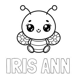 Online Created Coloring Page - IRIS ANN Coloring Page and Children's Coloring Page of a Cute Bee