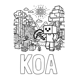 Online Created Coloring Page - KOA Coloring Page and Minecraft World Coloring Page