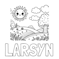 Online Created Coloring Page - LARSYN Coloring Page and Sunny Nature Coloring Page