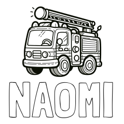 Online Created Coloring Page - NAOMI Coloring Page and Children's Coloring Page of a Simple Fire Truck