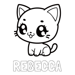 Online Created Coloring Page - REBECCA Coloring Page and Coloring Page of an Anime Cat