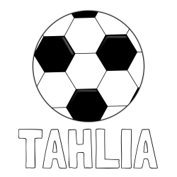 Online Created Coloring Page - TAHLIA Coloring Page and Soccer Ball Coloring Page