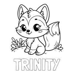Online Created Coloring Page - TRINITY Coloring Page and Cute Fox Coloring Page