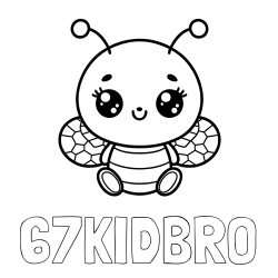 67KIDBRO Coloring Page and Children's Coloring Page of a Cute Bee