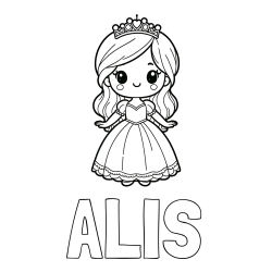 ALIS Coloring Page and Coloring Page of a Cute Princess