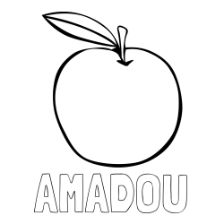 Online Created Coloring Page - AMADOU Coloring Page and Simple Apple Coloring Page