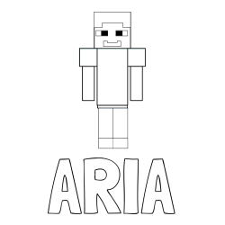 Online Created Coloring Page - ARIA Coloring Page and Simple Minecraft Character Coloring Page