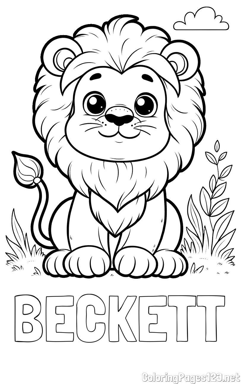 BECKETT Coloring Page and Cute Baby Lion Coloring Page