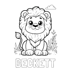 BECKETT Coloring Page and Cute Baby Lion Coloring Page