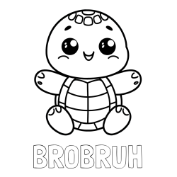 Online Created Coloring Page - BROBRUH Coloring Page and Easy Coloring Page of Turtle