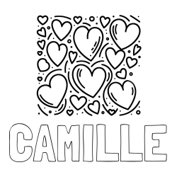 CAMILLE Coloring Page and Free Printable Coloring Page of Hearts