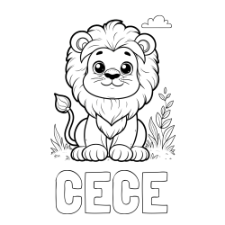 CECE Coloring Page and Cute Baby Lion Coloring Page