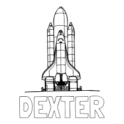 DEXTER Coloring Page and Space Shuttle Coloring Page