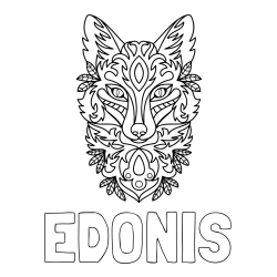 Online Created Coloring Page - EDONIS Coloring Page and Wolf Mandala Coloring Page