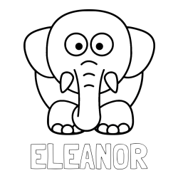 Online Created Coloring Page - ELEANOR Coloring Page and Cute Elephant Coloring Page for Kids