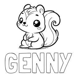 GENNY Coloring Page and Coloring Page of Cute Squirtle