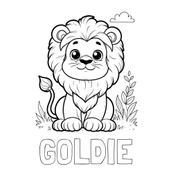 Online Created Coloring Page - GOLDIE Coloring Page and Cute Baby Lion Coloring Page