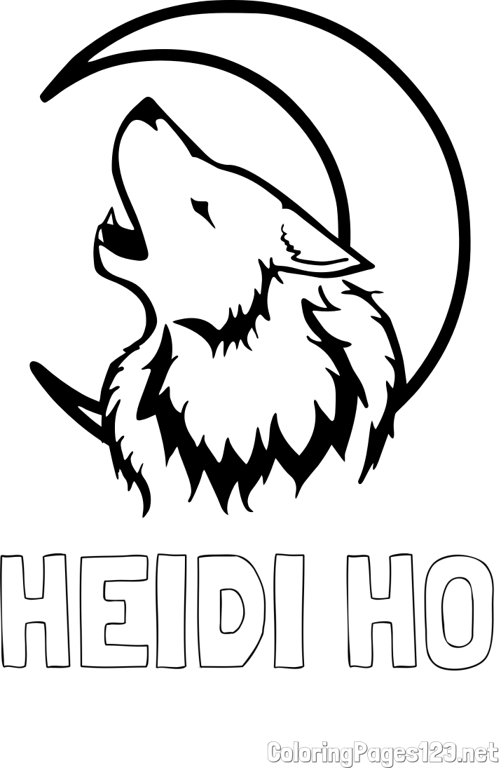 HEIDI HO Coloring Page and Howling Wolf Coloring Page