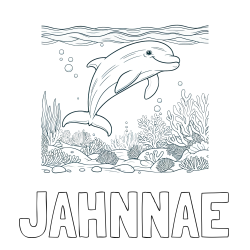 Online Created Coloring Page - JAHNNAE Coloring Page and Coloring Page of a Cute Dolphin Swimming in the Sea