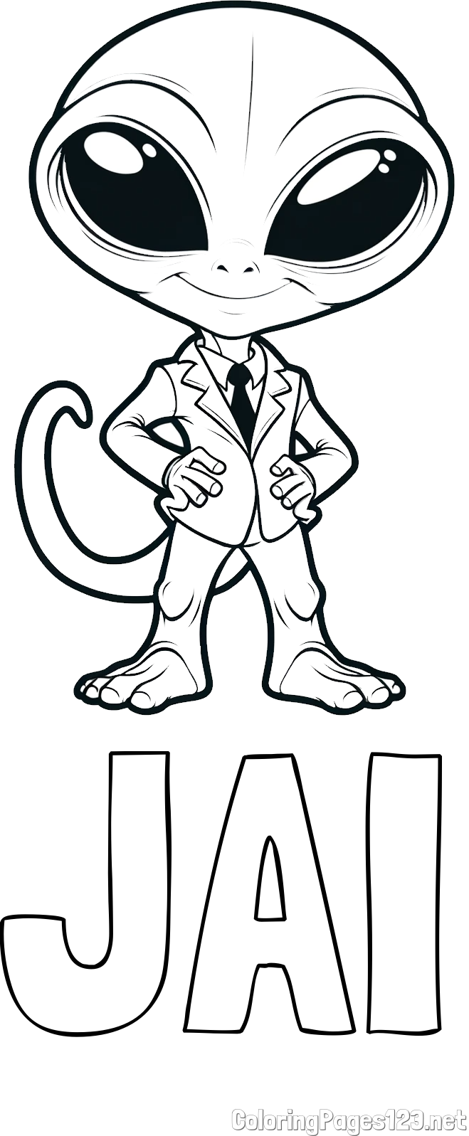 JAI Coloring Page and Alien Coloring Page