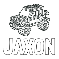 Online Created Coloring Page - JAXON Coloring Page and LEGO Jeep Coloring Page