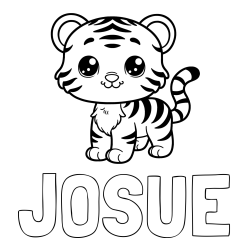 JOSUÉ Coloring Page and Cute Tiger Cub Coloring Page