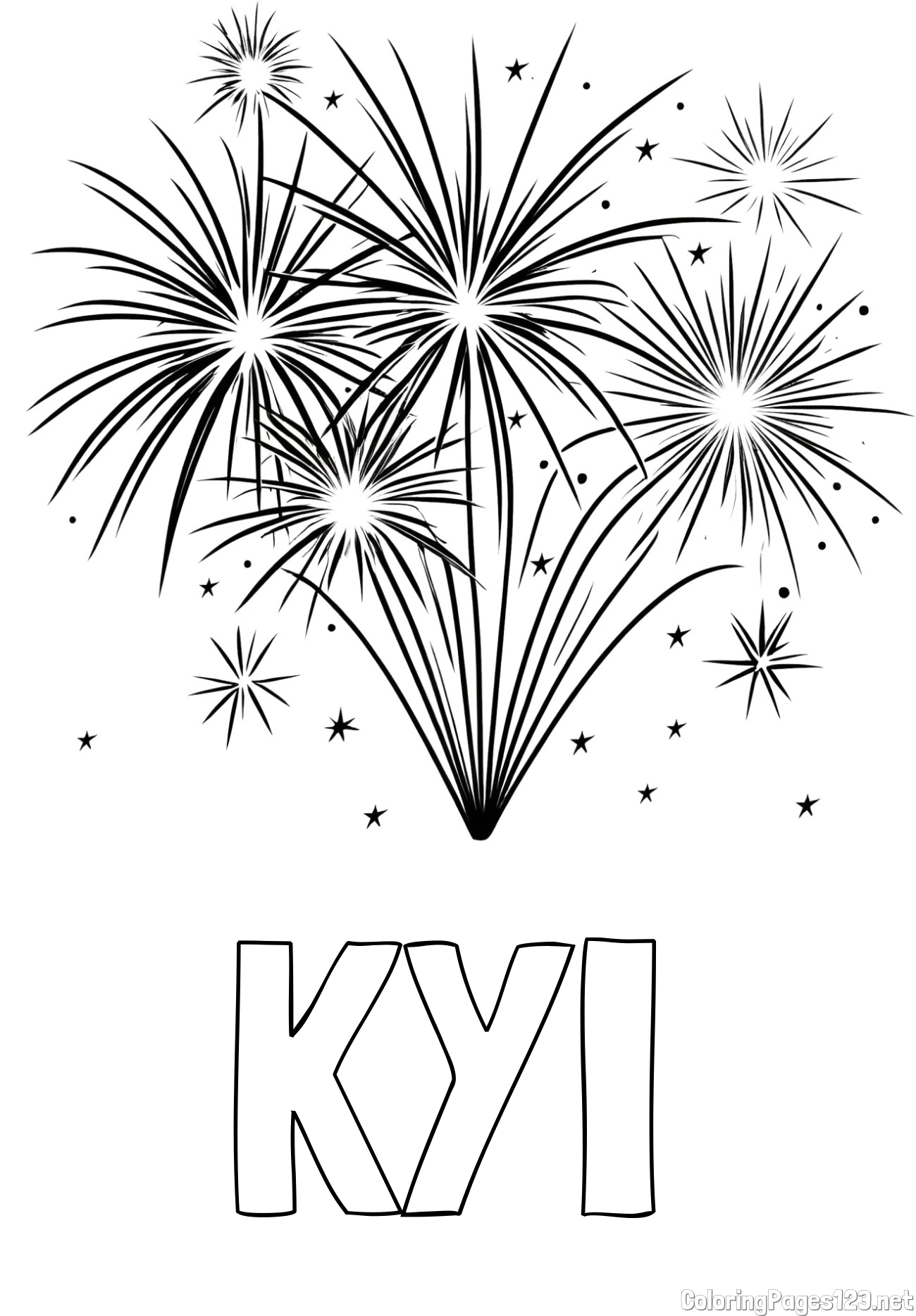 KYI Coloring Page and Big Fireworks Coloring Page