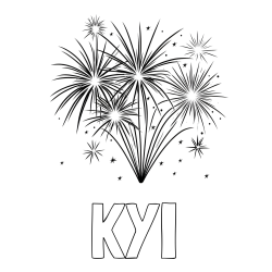 Online Created Coloring Page - KYI Coloring Page and Big Fireworks Coloring Page
