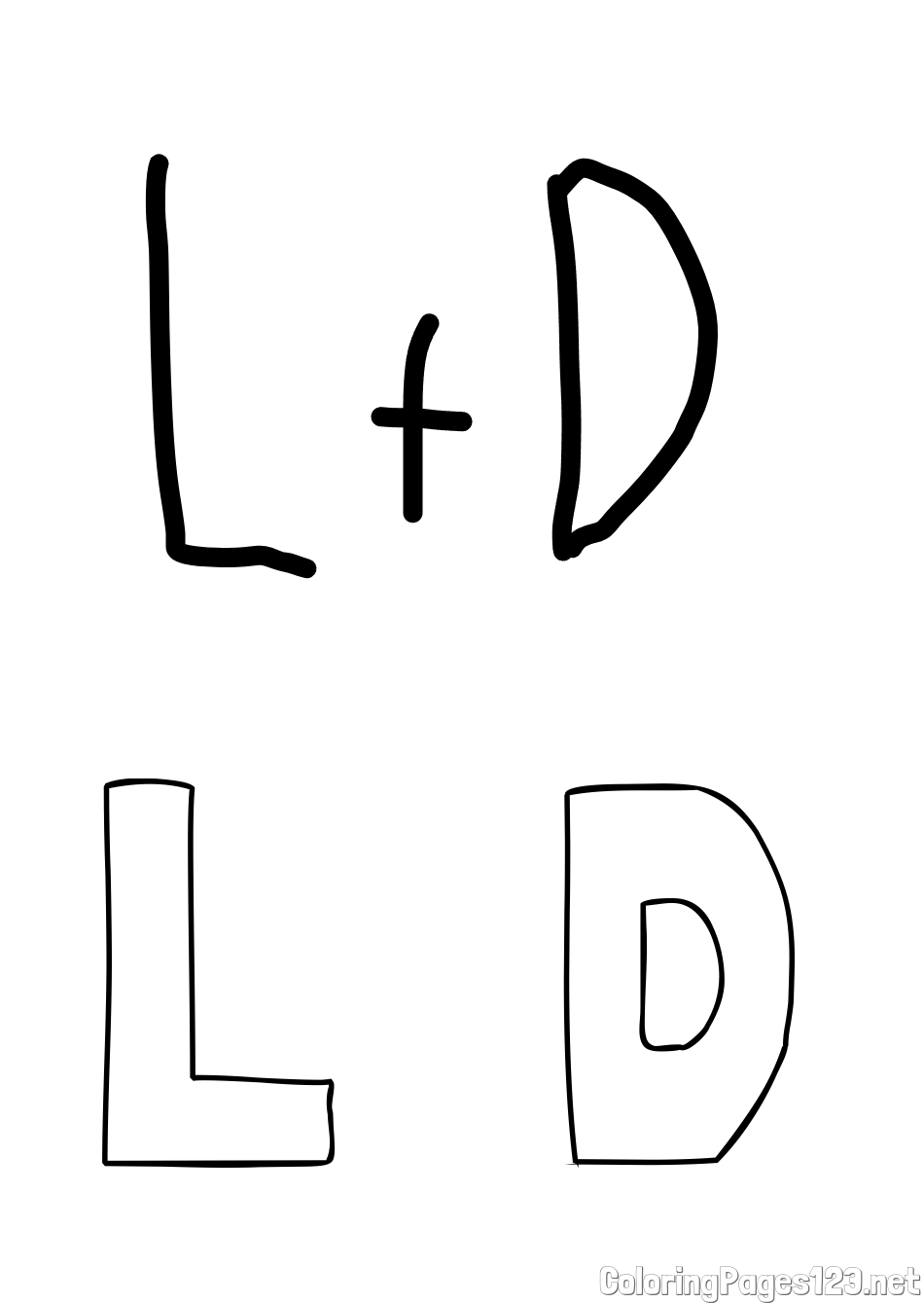 L  D Coloring Page and leah + dawson