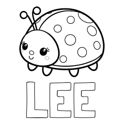LEE Coloring Page and Smiling Ladybug Coloring Page