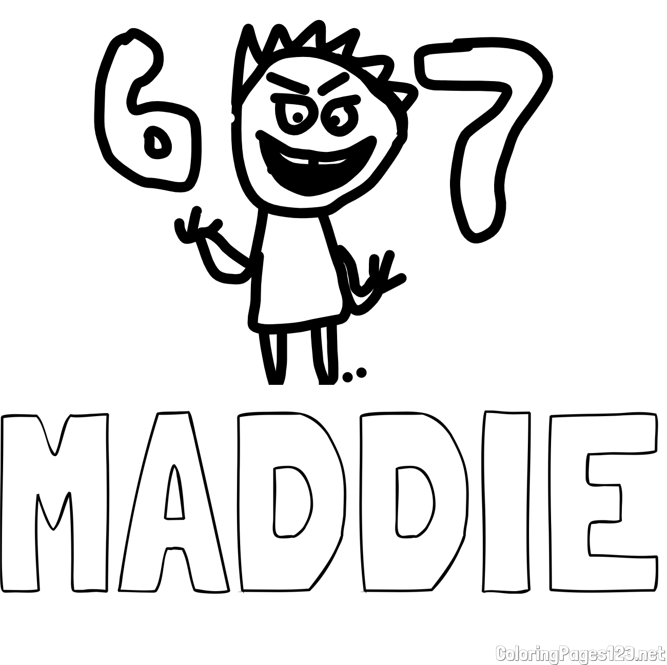 MADDIE Coloring Page and 676767676767676767676767
