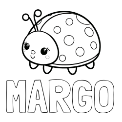 MARGO Coloring Page and Smiling Ladybug Coloring Page