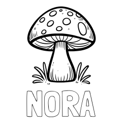 Online Created Coloring Page - NORA Coloring Page and Coloring Page of a Mushroom