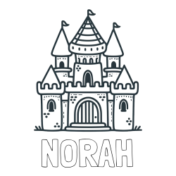 Online Created Coloring Page - NORAH Coloring Page and Beautiful Castle Coloring Page for Kids