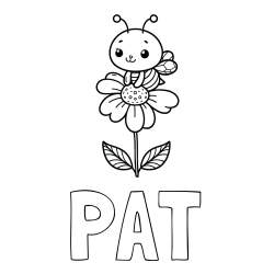 Online Created Coloring Page - PAT Coloring Page and Coloring Page of a Cute Bee on a Flower