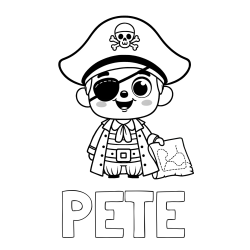 Online Created Coloring Page - PETE Coloring Page and Cute Pirate Coloring Page