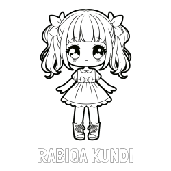 Online Created Coloring Page - RABIQA KUNDI Coloring Page and Coloring Page of a Cute Anime Girl
