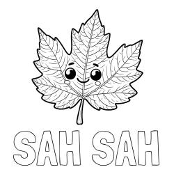 SAH SAH Coloring Page and Smiling Leaf Coloring Page for Kids