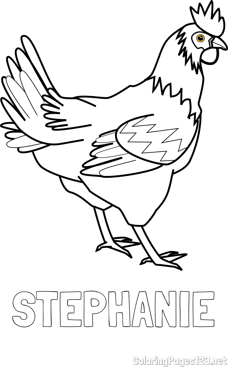 STEPHANIE Coloring Page and Coloring Page of a Hen