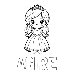 ACIRE Coloring Page and Coloring Page of a Cute Princess