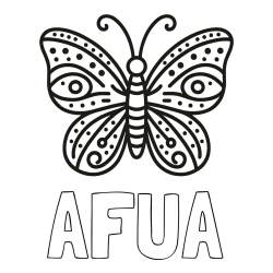 AFUA Coloring Page and Butterfly Coloring Page (Simple)