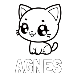 AGNES Coloring Page and Coloring Page of an Anime Cat