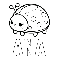 ANA Coloring Page and Smiling Ladybug Coloring Page