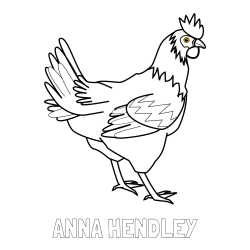 Online Created Coloring Page - ANNA HENDLEY Coloring Page and Coloring Page of a Hen