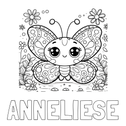 Online Created Coloring Page - ANNELIESE Coloring Page and Cute Butterfly Coloring Page