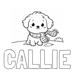 CALLIE Coloring Page and Coloring Page of an Adorable Puppy