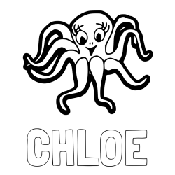 Online Created Coloring Page - CHLOE Coloring Page and Simple Octopus Coloring Page