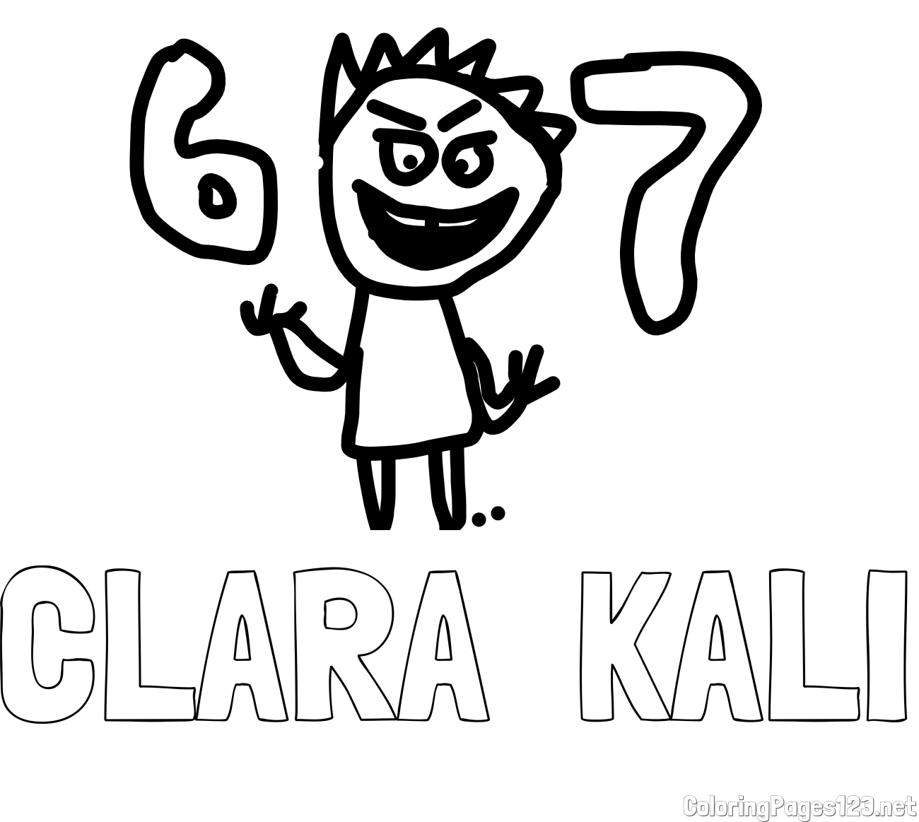 CLARA  KALI Coloring Page and 676767676767676767676767